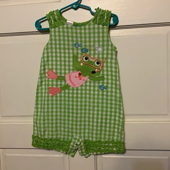 Cre8ions Frog smocked romper - Picture 1 of 3